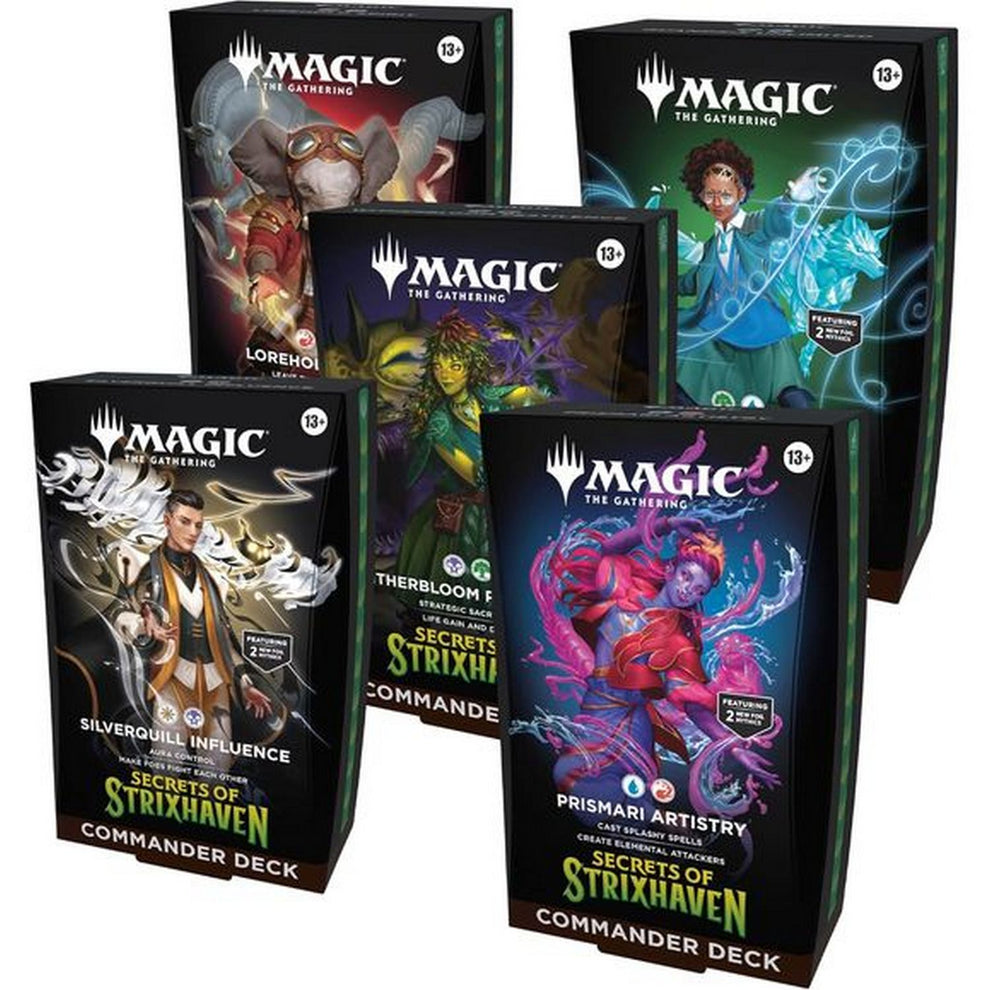 strixhaven cards mtg Magic the Gathering: Secrets of Strixhaven Commander Deck (Set of 5)