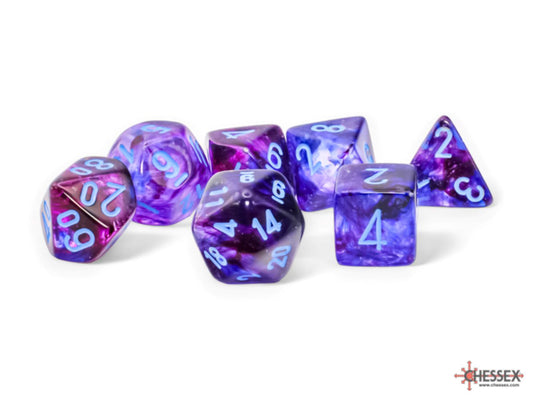 Chessex 7ct Mega-Hedral Noct Blue Lum Dice