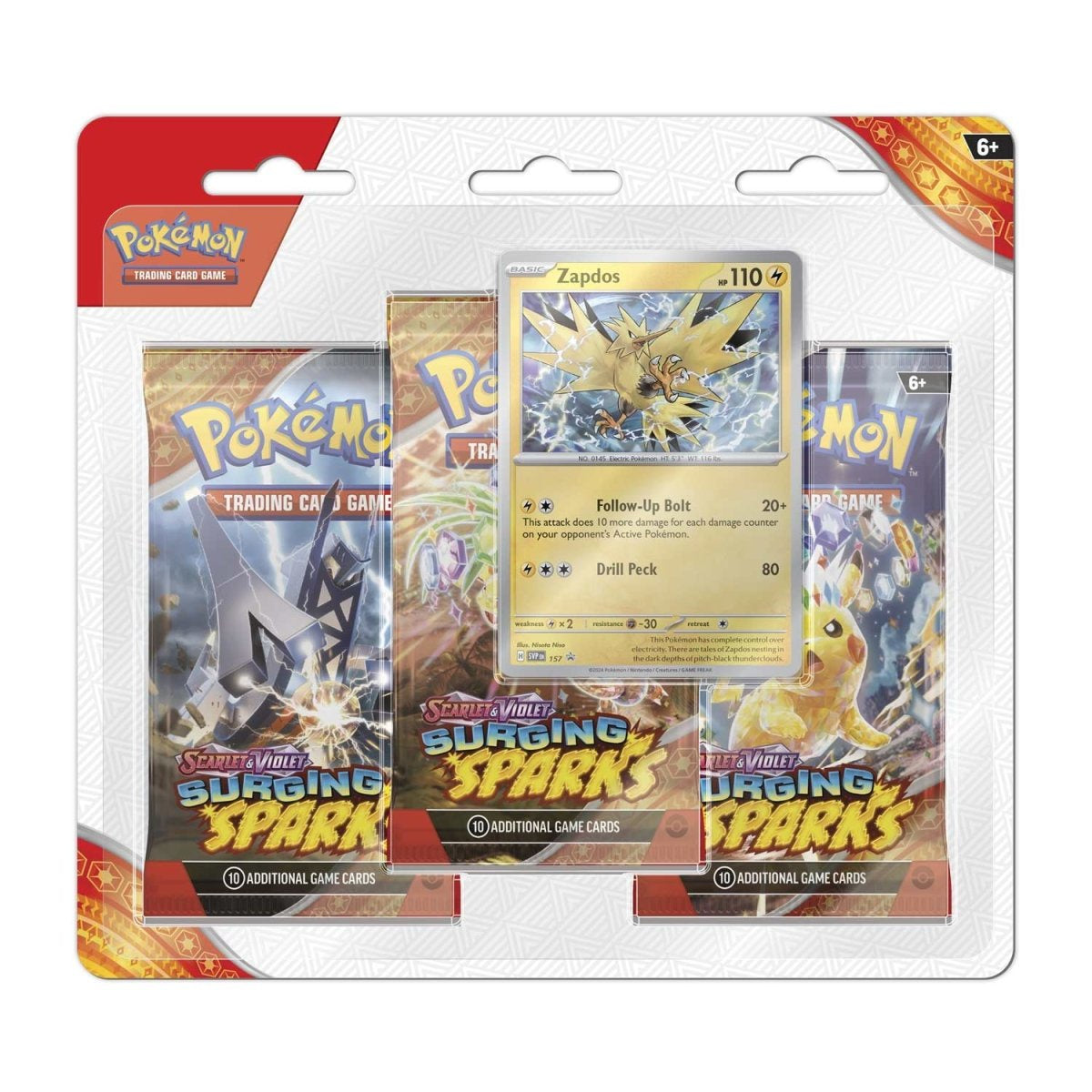 Pokemon: Scarlet & Violet Surging Sparks 3-Pack Blister [Random]