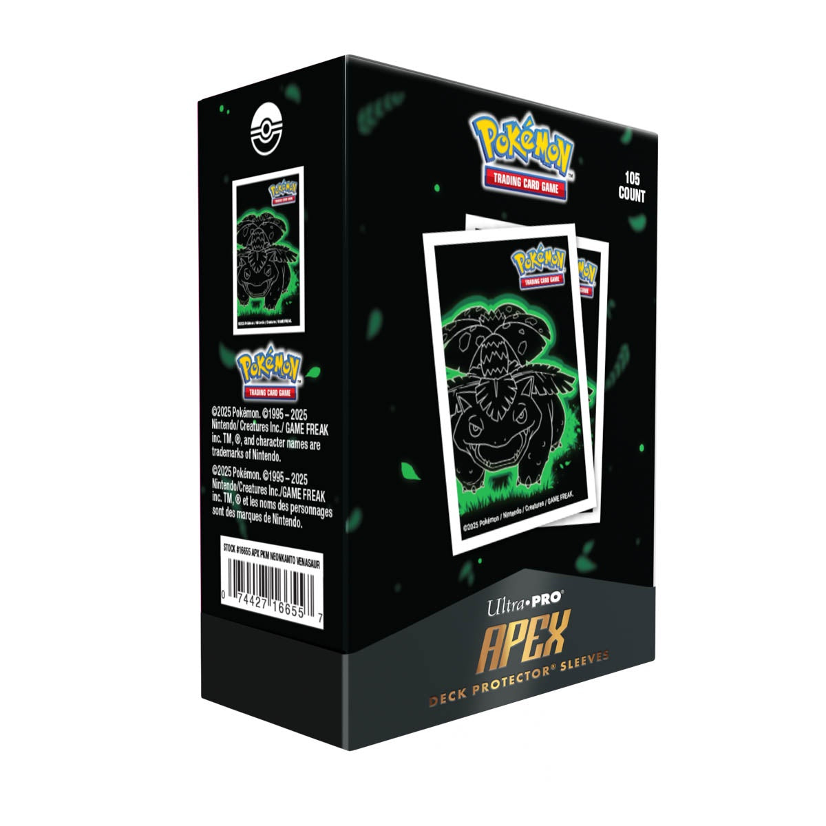 Ultra Pro Apex Sleeves: Standard Pokemon - Neon Kanto Venusaur 105ct *Expected Release Date 12-31-2025*