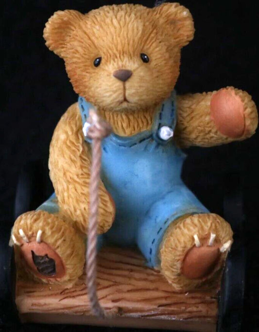 Cherished Teddies: Bear In Wagon "Tiny Treasured Teddies"