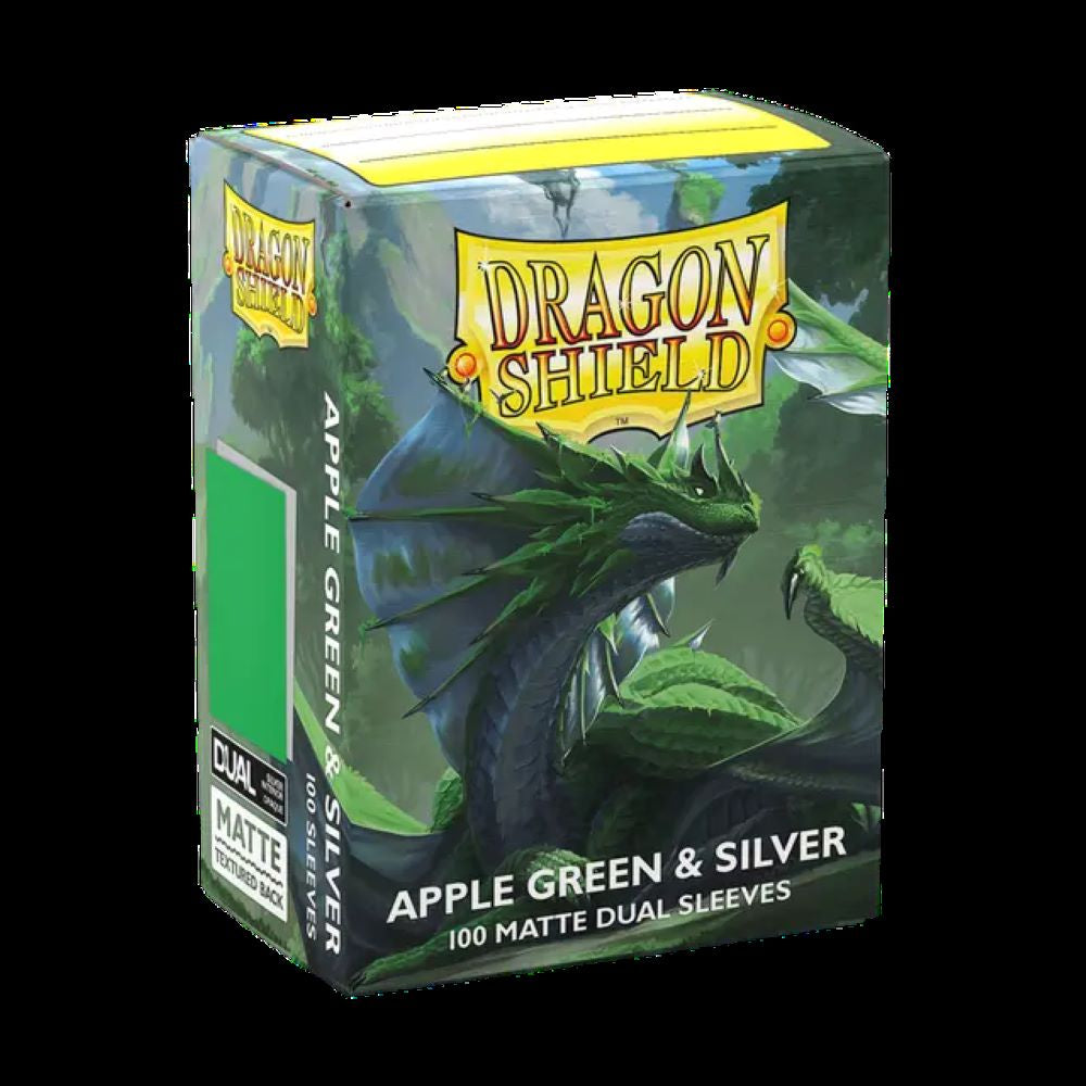 Dragon Shield 100ct Dual Matte Sleeves - Apple Green & Silver