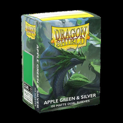 Dragon Shield 100ct Dual Matte Sleeves - Apple Green & Silver