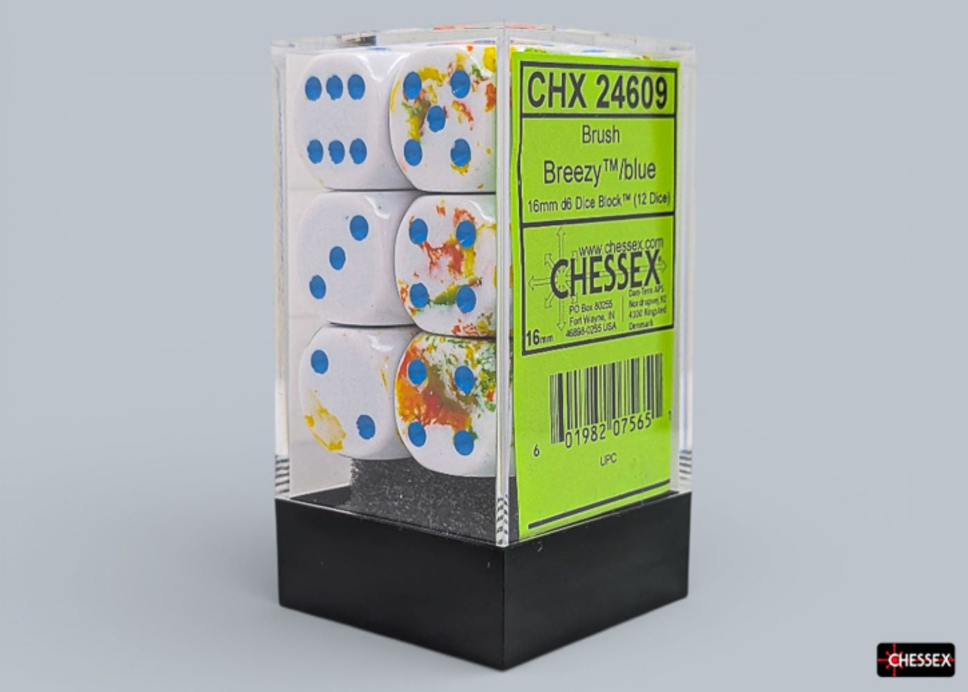 Chessex: Breezy/Blue 16mm d6 Dice Block (12 Dice)