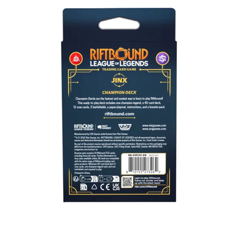 Riftbound League of Legends Origins Jinx Starter Deck