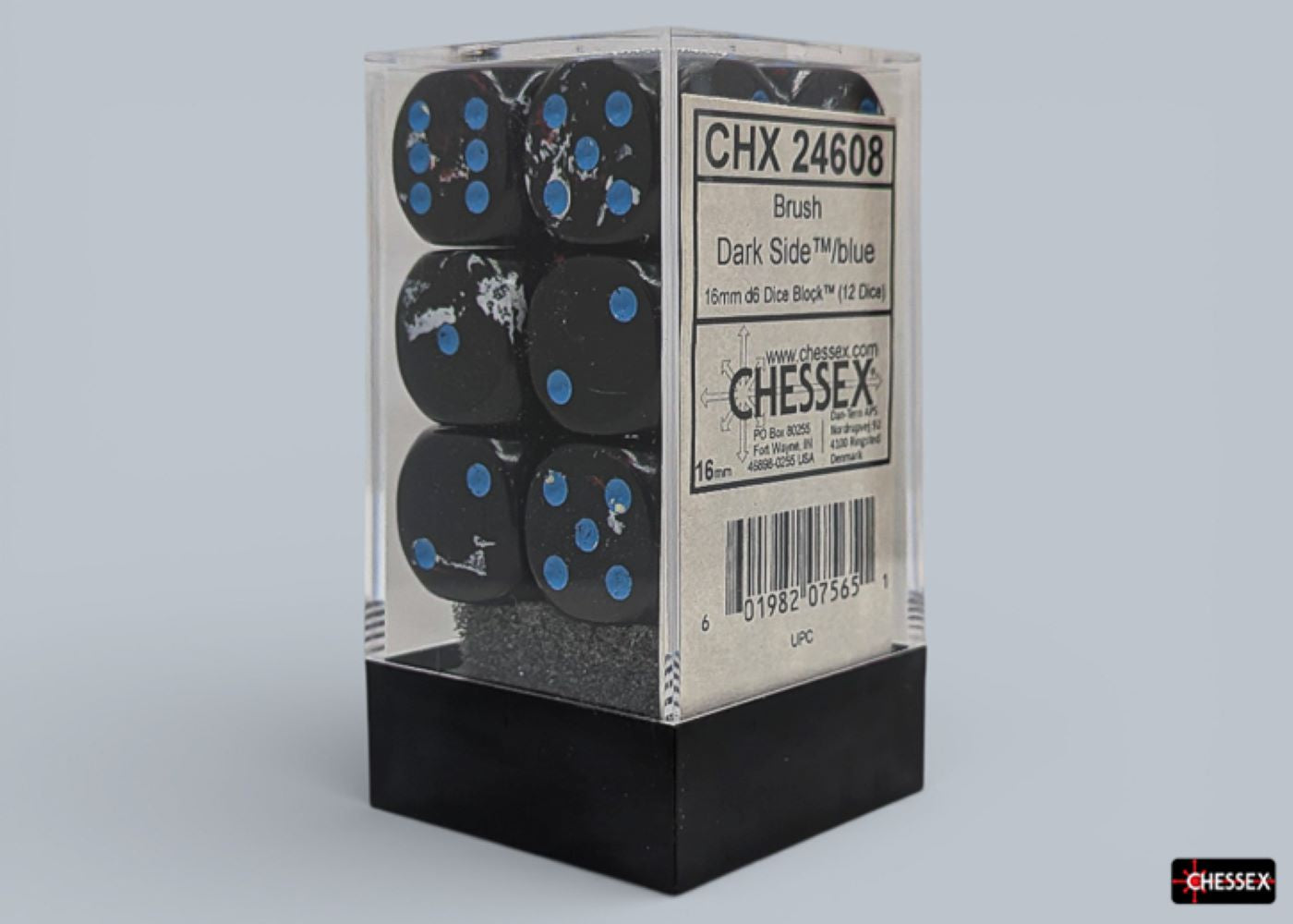 Chessex: Dark Side/Blue 16mm d6 Dice Block (12 Dice)