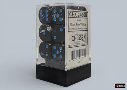 Chessex: Dark Side/Blue 16mm d6 Dice Block (12 Dice)