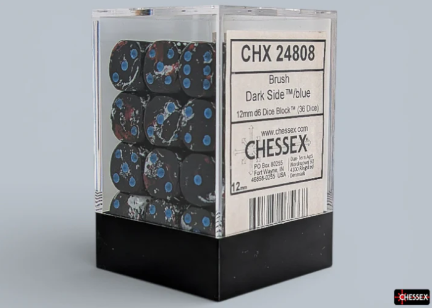 Chessex: Dark Side/Blue 12mm d6 Dice Block (36 Dice)