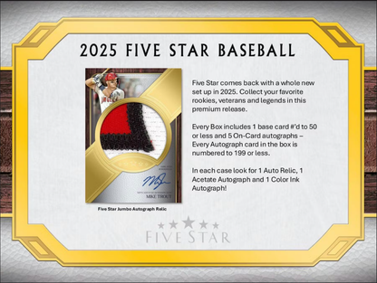2025 Topps Five Star Baseball Hobby Box Case