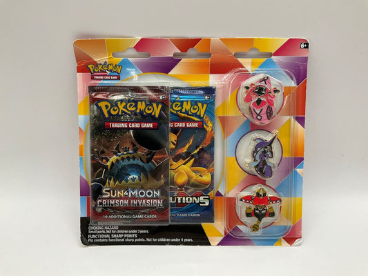 Pokemon: Tapu Pin 2 Pack Blister [1 Evolutions, 1 Crimson Invasion] {See Pictures for Condition}