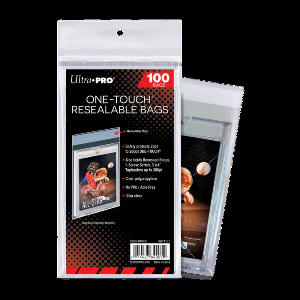 Ultra Pro: ONE-TOUCH Resealable Bags, Fits up to 260PT (100ct)