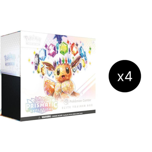 Pokemon: Scarlet & Violet Prismatic Evolutions Pokemon Center Elite Trainer Box Sealed Case [4 ETBs]