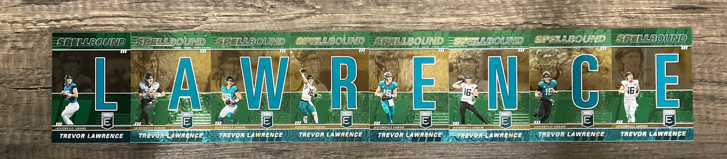Trevor Lawrence 2022 Panini Donruss Elite Spellbound "LAWRENCE" Lot