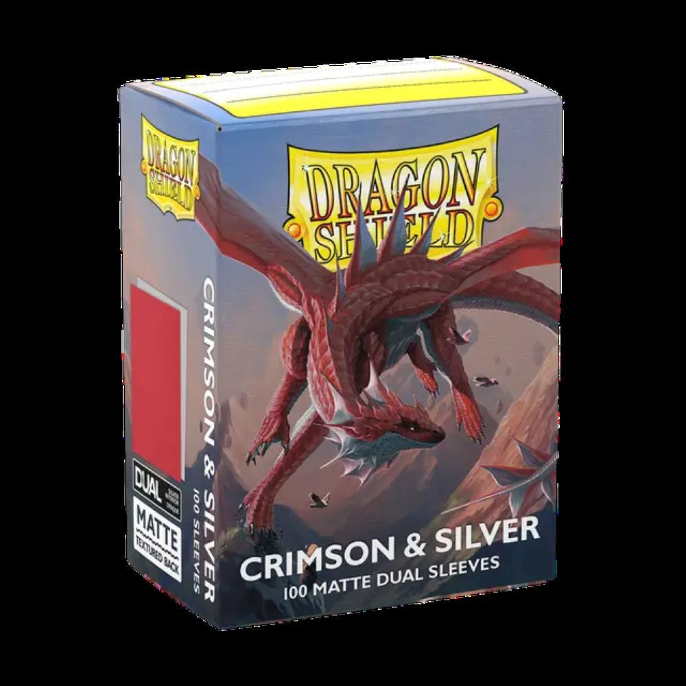 Dragon Shield 100ct Dual Matte Sleeves - Crimson & Silver
