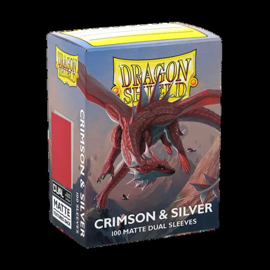 Dragon Shield 100ct Dual Matte Sleeves - Crimson & Silver