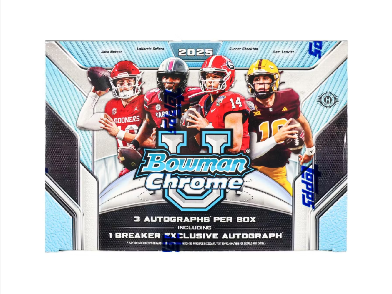 2025 Bowman Chrome University Football Breakers Delight Box