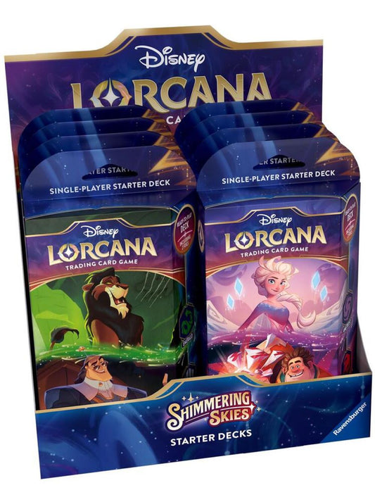 Disney Lorcana: Shimmering Skies Starter Deck Display [8 Decks]