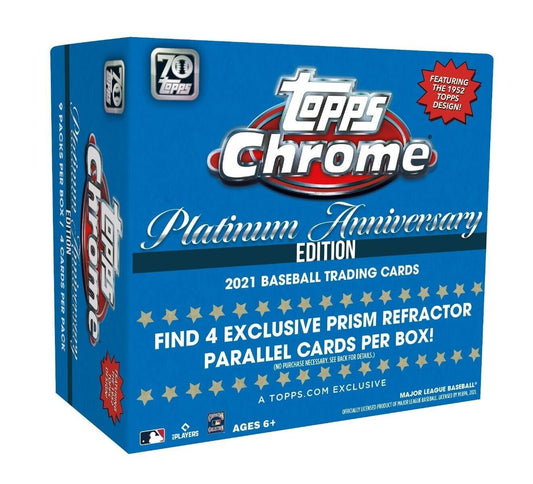 2021 Topps Chrome Platinum Anniversary Baseball Mega Box - Collector Store LLC