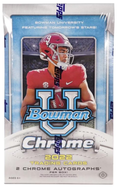 2022 Bowman Chrome University Football Hobby Box - Collector Store LLC