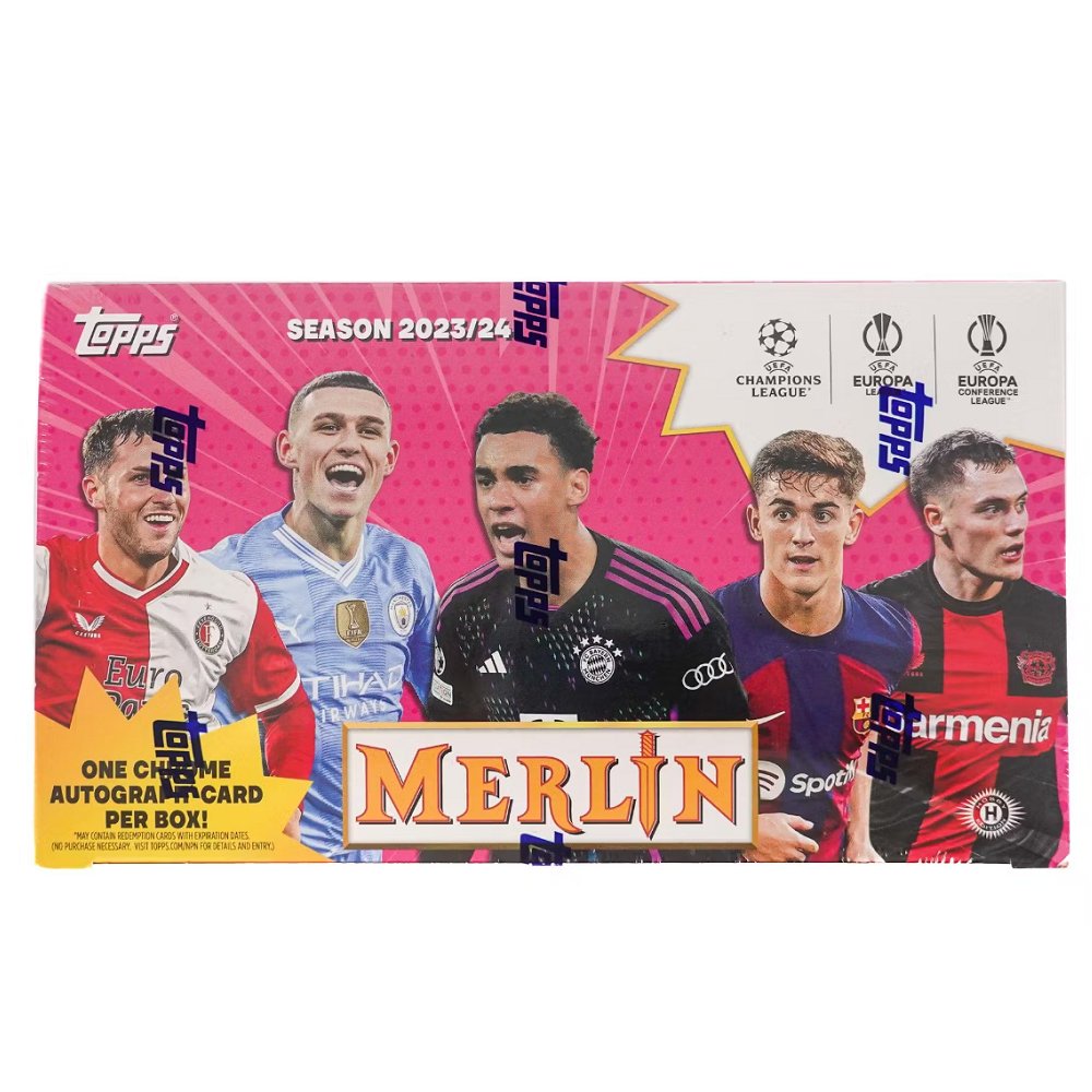 2023 - 24 Topps Chrome Merlin UEFA Club Competitions Soccer Hobby Box - Collector Store LLC