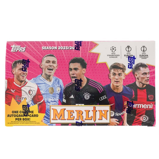 2023 - 24 Topps Chrome Merlin UEFA Club Competitions Soccer Hobby Box - Collector Store LLC