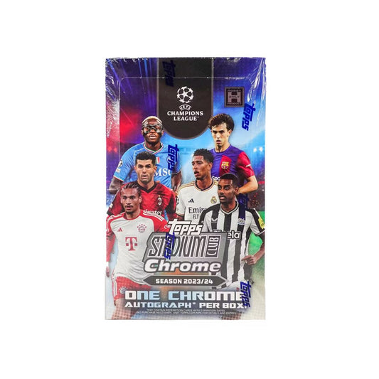 2023 - 24 Topps Stadium Club Chrome UEFA Club Competitions Soccer Hobby Box - Collector Store LLC