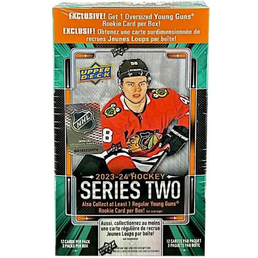 2023 - 24 Upper Deck Series 2 Hockey 3 - Pack Blaster Box (Oversize Young Guns Card) - Collector Store LLC