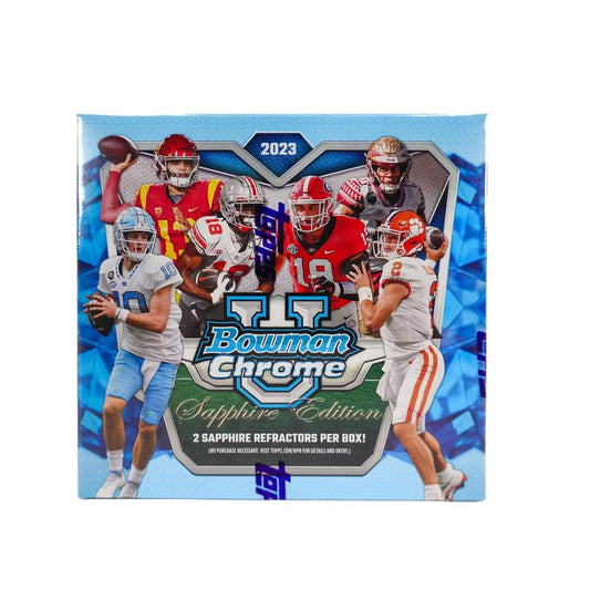 2023 Topps Bowman Chrome University Sapphire Football Hobby Box - Collector Store LLC