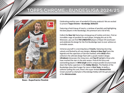 2024 - 25 Topps Chrome Bundesliga Soccer Hobby Box - Collector Store LLC