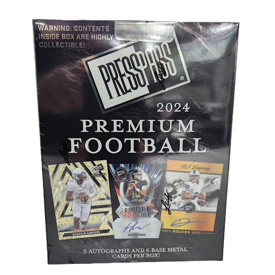 2024 Leaf Press Pass Premium Football Hobby Box - Collector Store LLC