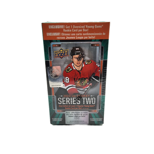 2023-24 Upper Deck Series 2 Hockey 3-Pack Blaster Box (Oversize Young Guns Card)