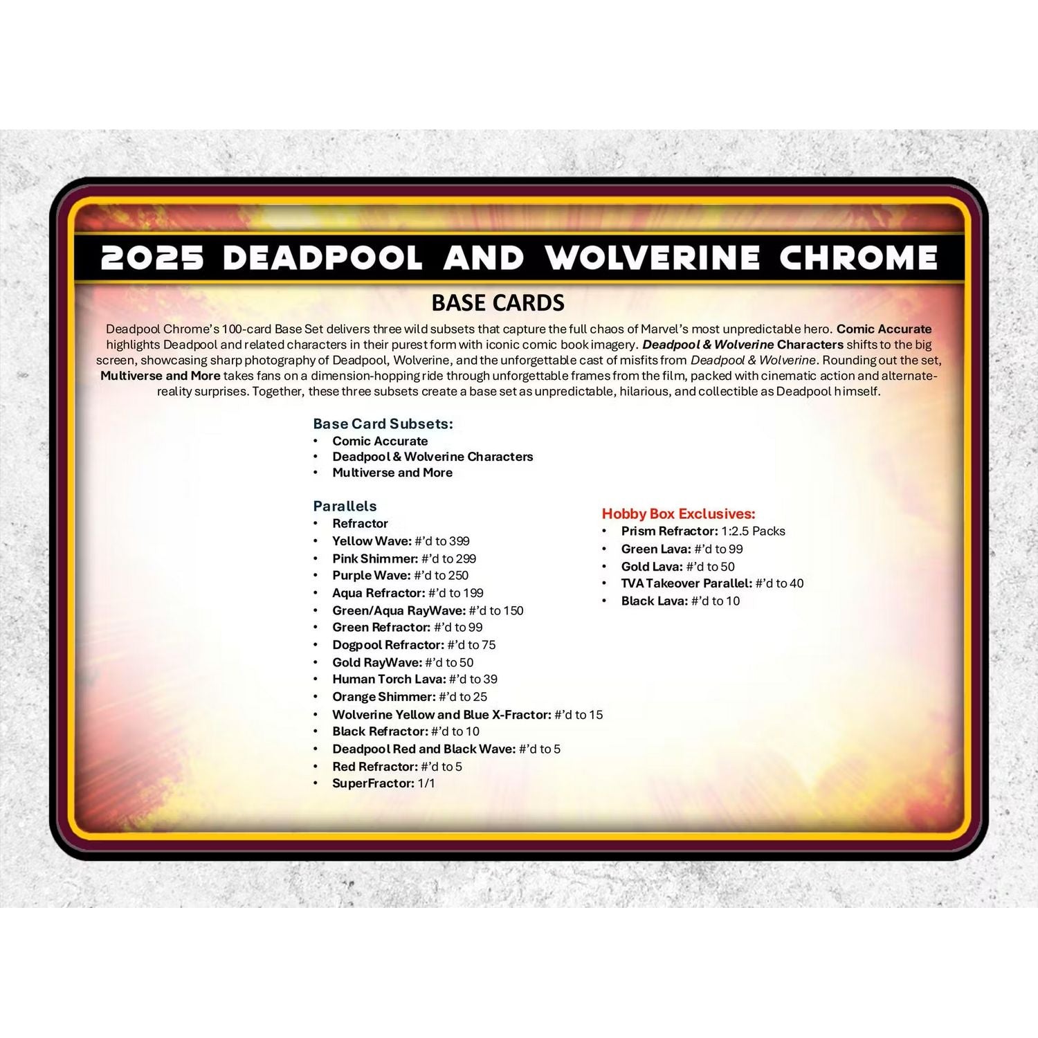 2025 Topps Marvel Chrome Deadpool Hobby Box、NonSports Misc、kayou