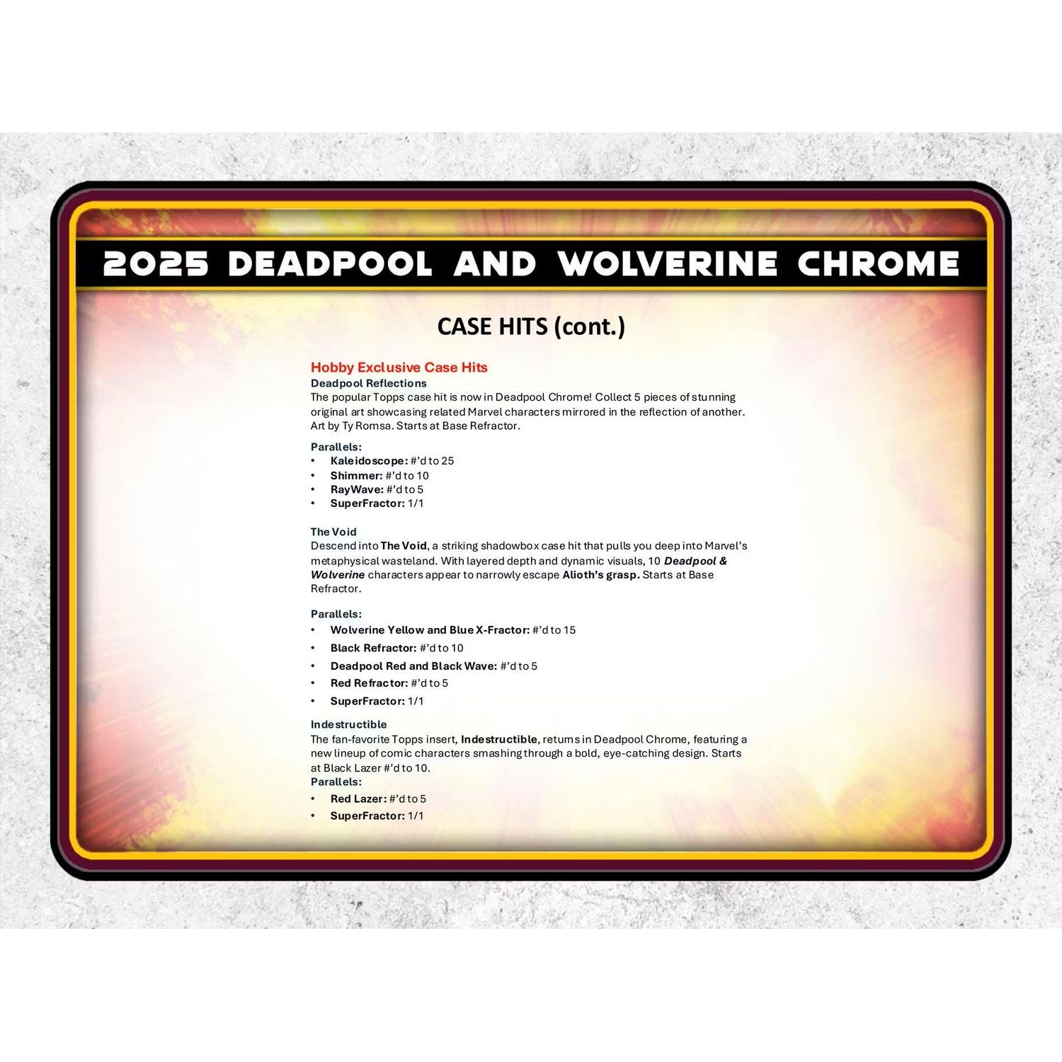 2025 Topps Marvel Chrome Deadpool Hobby Box、NonSports Misc、kayou