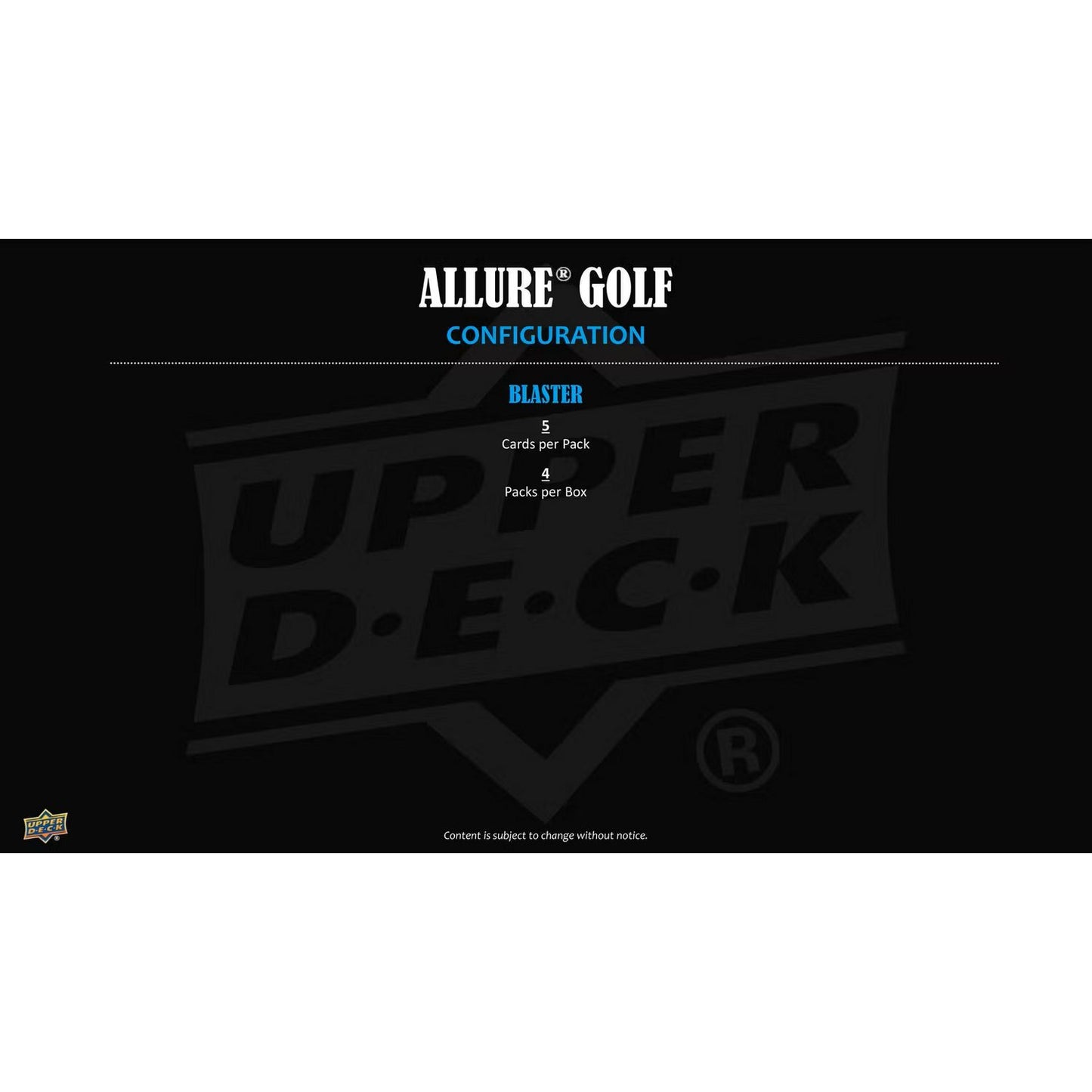 2026 Upper Deck Allure Golf Blaster Box