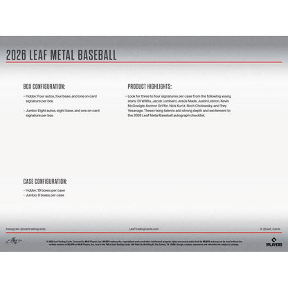 2026 Leaf Metal Baseball Hobby Box