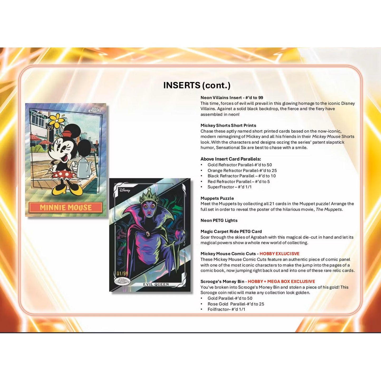2026 Topps Disney Neon Mega Box