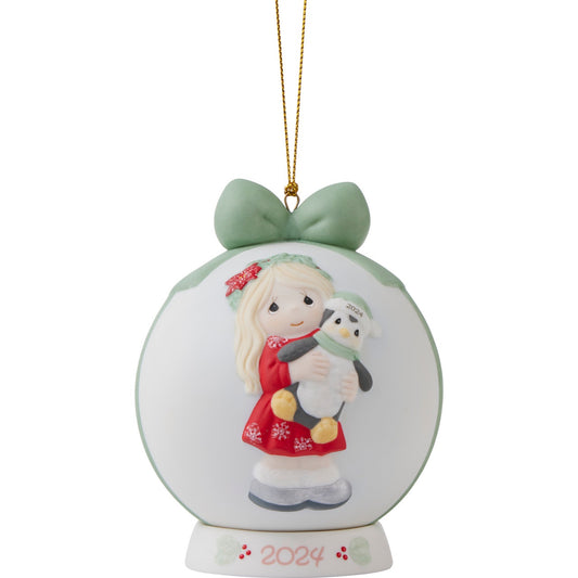 Precious Moments: Have Yourself A Merry Little Christmas Dated 2024 Girl Ball Ornament