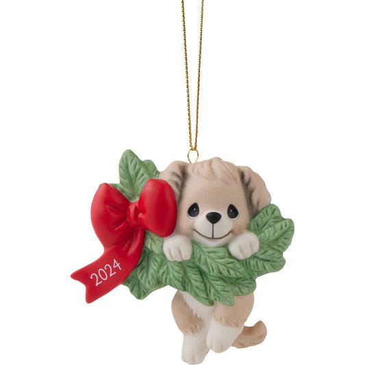 Precious Moments: Hanging Out For The Holidays 2024 Dated Dog Ornament