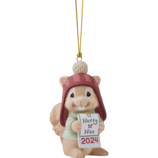 Precious Moments: Have You Been Nutty Or Nice? 2024 Dated Animal Ornament