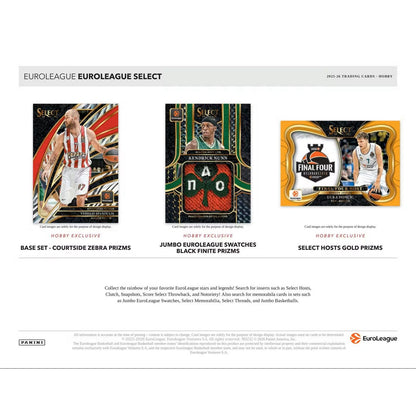 2025-26 Panini Select Euroleague Basketball Hobby Box