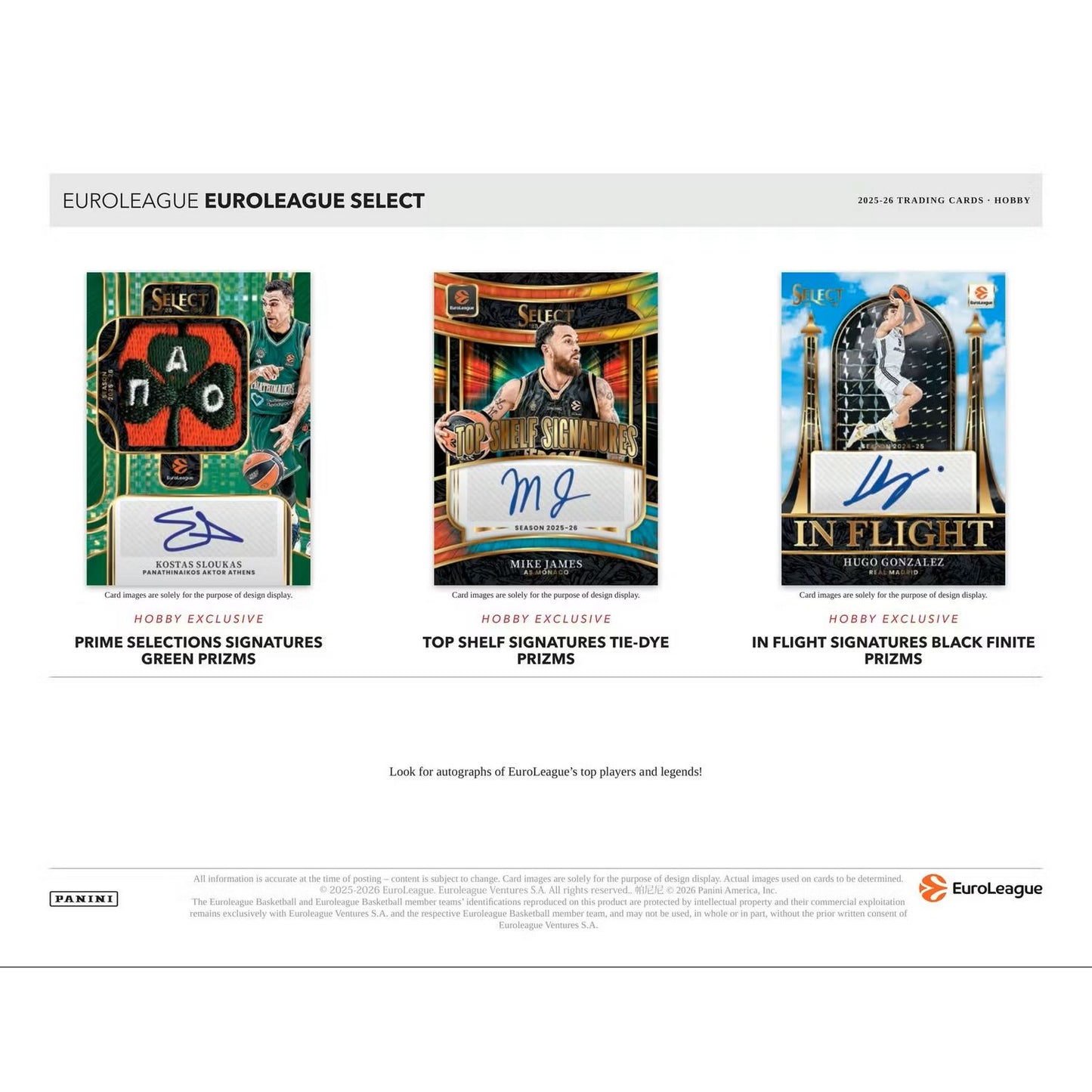 2025-26 Panini Select Euroleague Basketball Hobby Box