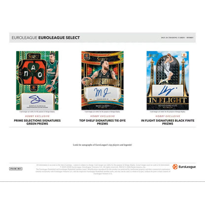2025-26 Panini Select Euroleague Basketball Hobby Box