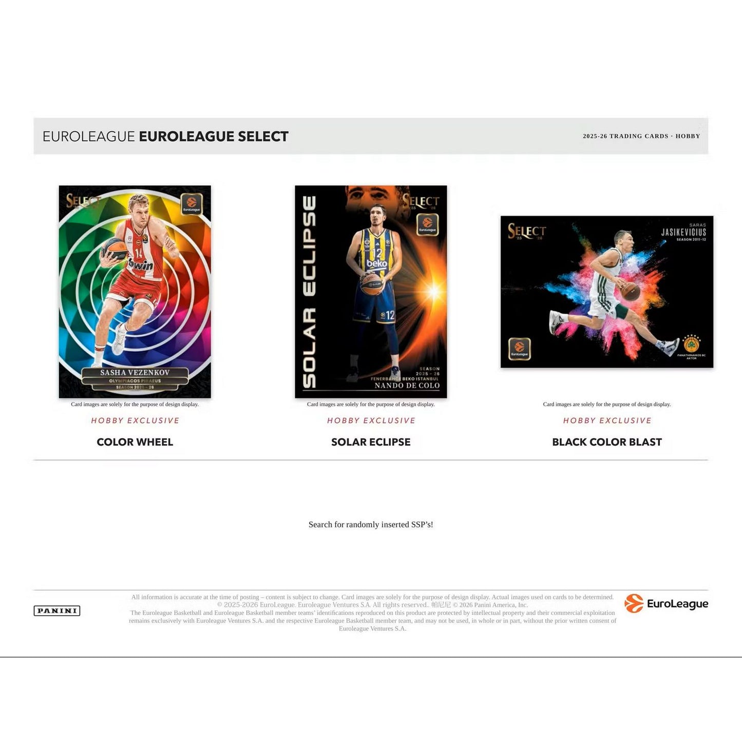 2025-26 Panini Select Euroleague Basketball Hobby Box