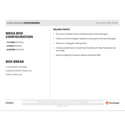 2025-26 Panini Euroleague Contenders Basketball Mega Box