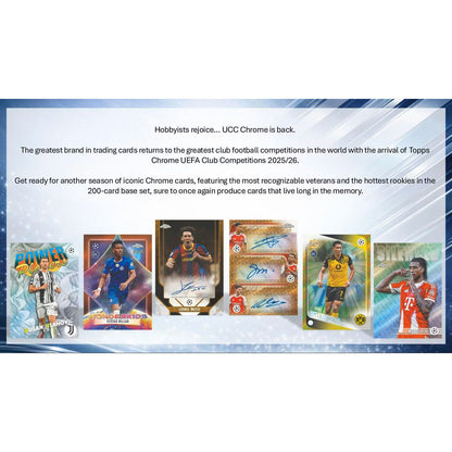 2025-26 Topps Chrome UEFA Club Competitions Soccer Mega Box