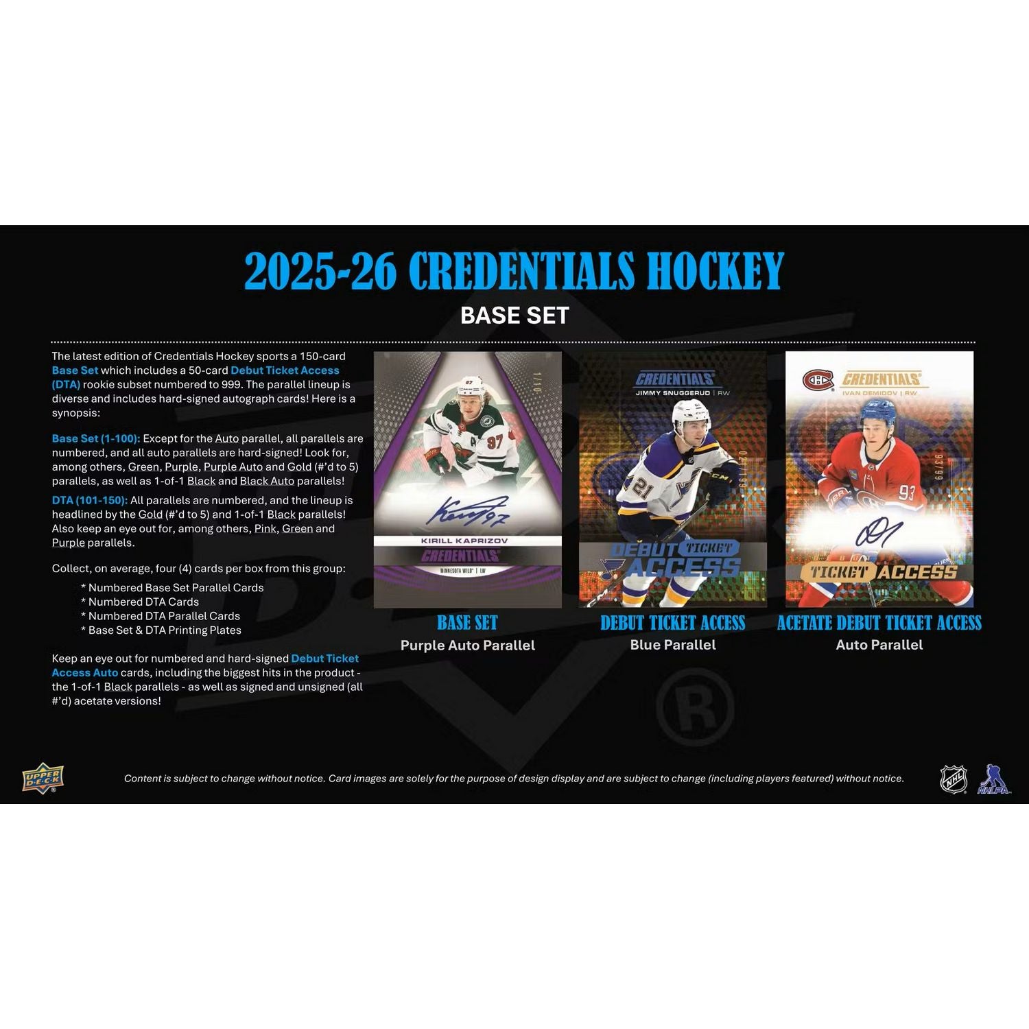 2025-26 Upper Deck Credentials Hockey Hobby Box *Contact Us To Order*、Upper Deck、kayou