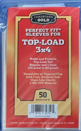 Cardboard Gold: Perfect Fit Sleeves for 3"x4" Toploaders (75pt to 140pt)