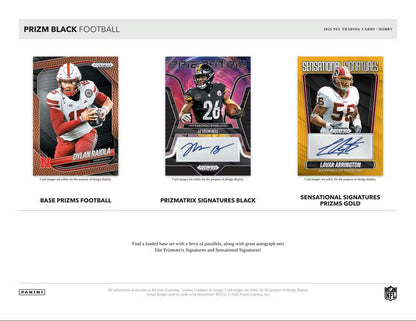 2025 Panini Prizm Black Football Hobby Box