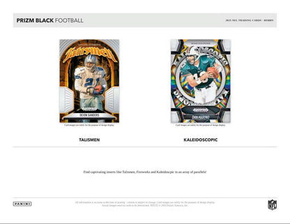 2025 Panini Prizm Black Football Hobby Box