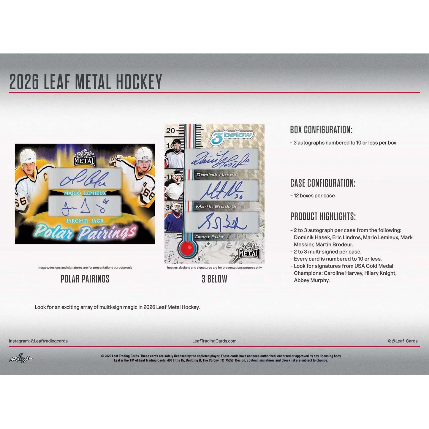 2026 Leaf Metal Hockey Hobby Box